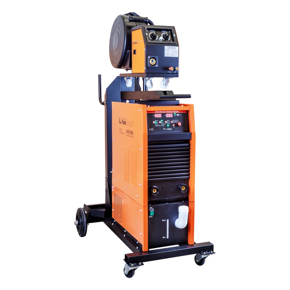 Сварочный полуавтомат FOXWELD UNO MIG 500 DOUBLE PULSE (ИСТОЧНИК ПИТАНИЯ+МП+ТЕЛЕЖКА+БЖО - 2 УПАК.)