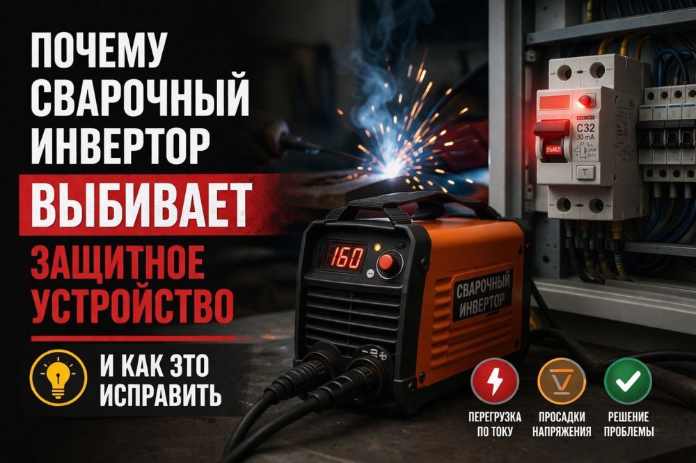 Почему сварочный инвертор выбивает защитное устройство и как это исправить.